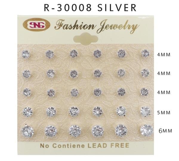 Silver Assorted Sized Stud Earrings Beloved Beauty Supply LLC